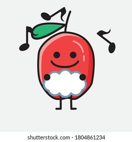 An illustration of Cute Red Berry Vector Character