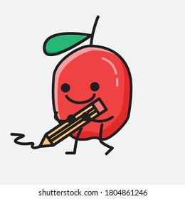 An illustration of Cute Red Berry Vector Character