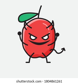 An illustration of Cute Red Berry Vector Character