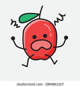 Ilustración del carácter de vector de cerezo rojo