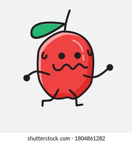 An illustration of Cute Red Berry Vector Character