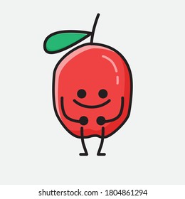 An illustration of Cute Red Berry Vector Character