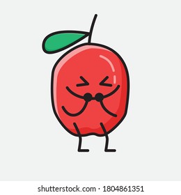An illustration of Cute Red Berry Vector Character
