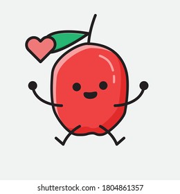 An illustration of Cute Red Berry Vector Character