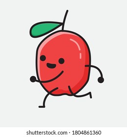 Ilustración del carácter de vector de cerezo rojo