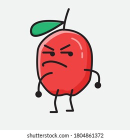 An illustration of Cute Red Berry Vector Character