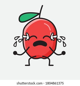 Ilustración del carácter de vector de cerezo rojo