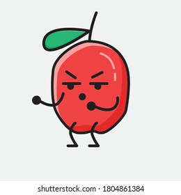 An illustration of Cute Red Berry Vector Character