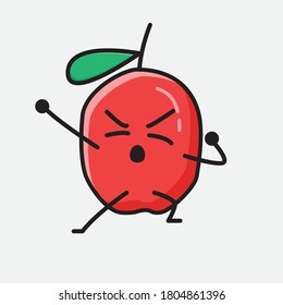An illustration of Cute Red Berry Vector Character