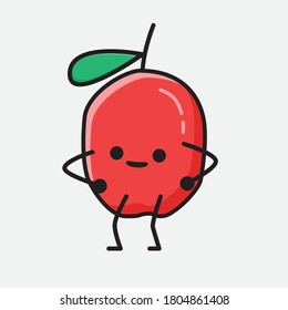 An illustration of Cute Red Berry Vector Character