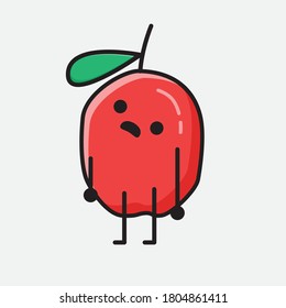 An illustration of Cute Red Berry Vector Character