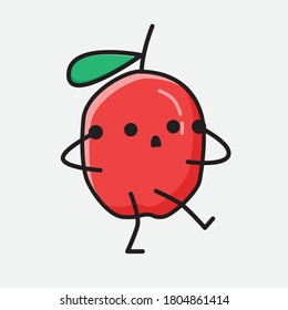 An illustration of Cute Red Berry Vector Character