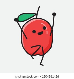 An illustration of Cute Red Berry Vector Character