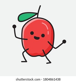 An illustration of Cute Red Berry Vector Character