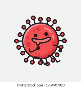 An illustration of Cute Red Corona Virus Vector Character