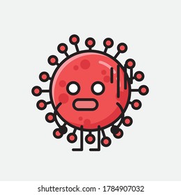An illustration of Cute Red Corona Virus Vector Character