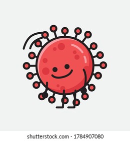 An illustration of Cute Red Corona Virus Vector Character