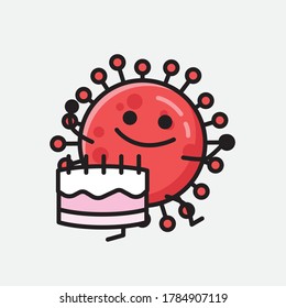 An illustration of Cute Red Corona Virus Vector Character