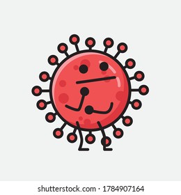 An illustration of Cute Red Corona Virus Vector Character