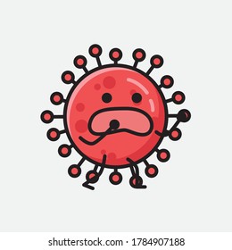 An illustration of Cute Red Corona Virus Vector Character