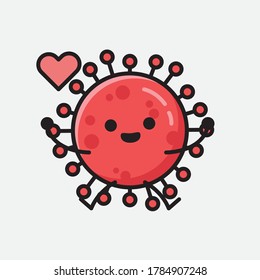 An illustration of Cute Red Corona Virus Vector Character