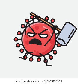 An illustration of Cute Red Corona Virus Vector Character