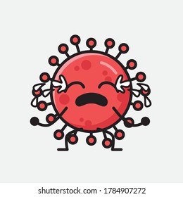 An illustration of Cute Red Corona Virus Vector Character