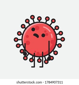 An illustration of Cute Red Corona Virus Vector Character