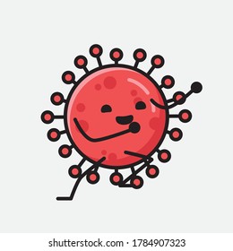 An illustration of Cute Red Corona Virus Vector Character