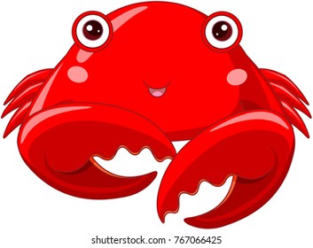 Illustration of cute red crab