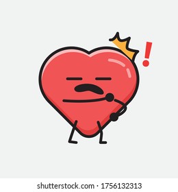An illustration of Cute Red Heart Mascot Vector Character in Flat Design Style