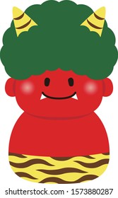 Illustration of cute red ogre