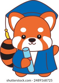 Illustration of Cute Red Panda activities.
Icon of funny red panda sticker elements.
A red panda was graduation.