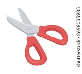 Illustration of cute red scissors about to cut