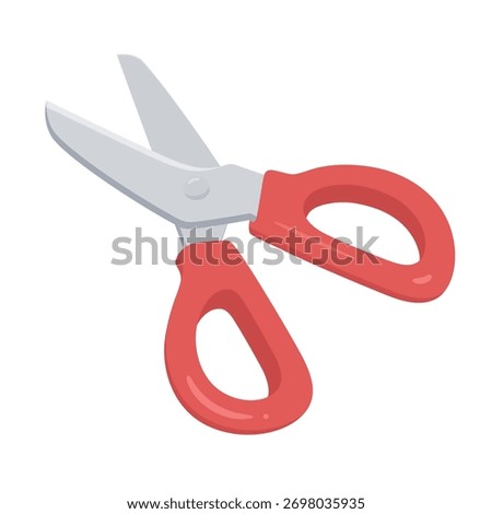 Illustration of cute red scissors about to cut