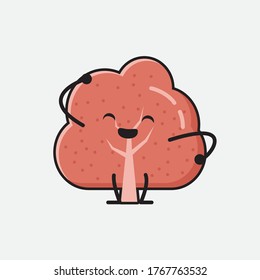 An illustration of Cute Red Tree Mascot Vector Character