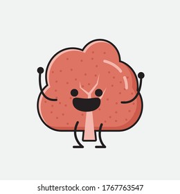 Ilustración del carácter del vector de mascota de árbol rojo recortado
