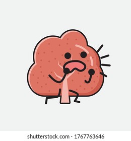 Ilustración del carácter del vector de mascota de árbol rojo recortado