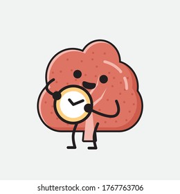 Ilustración del carácter del vector de mascota de árbol rojo recortado