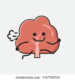 An illustration of Cute Red Tree Mascot Vector Character