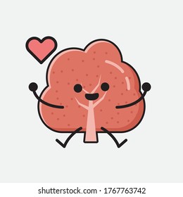 An illustration of Cute Red Tree Mascot Vector Character
