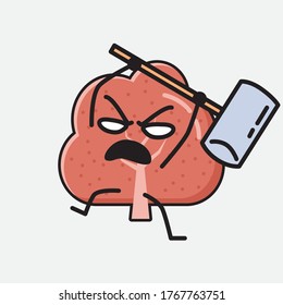 An illustration of Cute Red Tree Mascot Vector Character