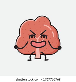 Ilustración del carácter del vector de mascota de árbol rojo recortado