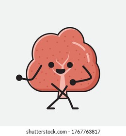 Ilustración del carácter del vector de mascota de árbol rojo recortado