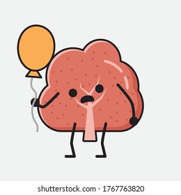 Ilustración del carácter del vector de mascota de árbol rojo recortado