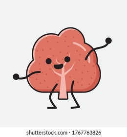An illustration of Cute Red Tree Mascot Vector Character