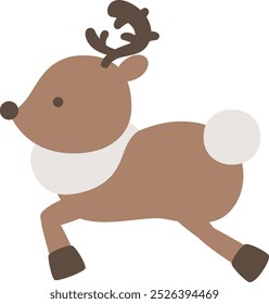 Illustration of a cute reindeer looking sideways