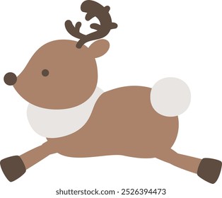 Illustration of a cute reindeer looking sideways