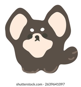 Illustration of a cute and relaxed Chihuahua puppy