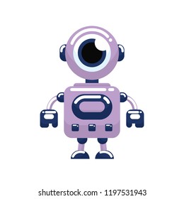 Illustration of cute robot with cartoon style